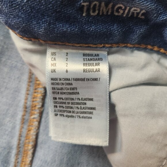 AE Tomgirl - Ripped, stretchy, Raw Ankle Cut Jeans Size: 2 - Picture 11 of 12